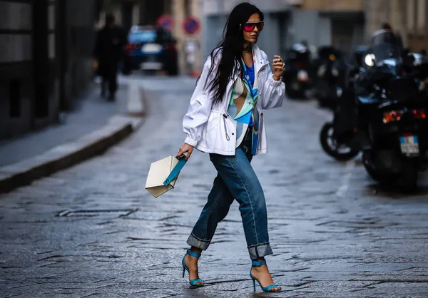 Milano Fashion Week Streetstyle 21 fevereiro 2019 — Fotografia de Stock