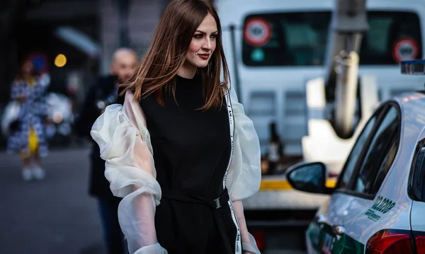 Semana de la Moda de Milán Streetstyle 21 Febbraio 2019 — Foto de Stock