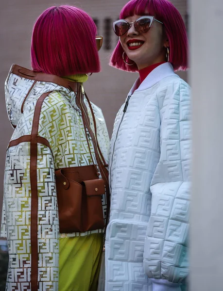 Milano Fashion Week Streetstyle 21 febbraio 2019 — Foto Stock