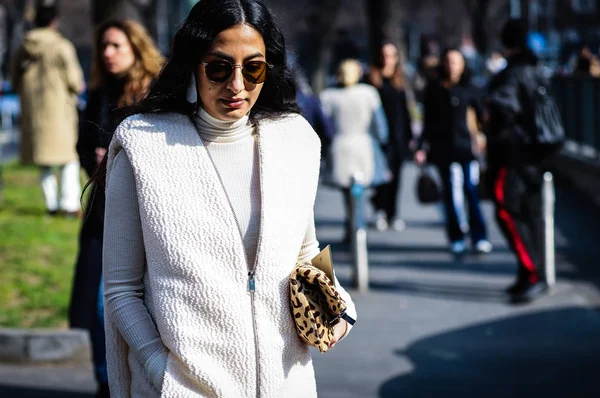 Milano Fashion Week Streetstyle 21 febbraio 2019 — Stockfoto