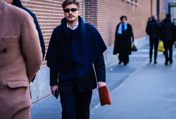 Tydzień mody w Mediolanie Styl ulicy 21 Febbraio 2019 — Zdjęcie stockowe