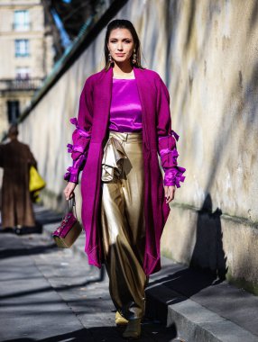 Sokak Tarzı, Sonbahar Kış 2019, Paris Moda Haftası, Fransa - 26 