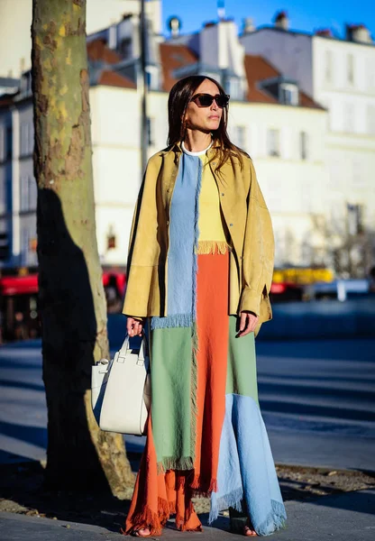 거리 스타일, 겨울 겨울 2019, 파리 패션 위크, 프랑스 - 26 — 스톡 사진
