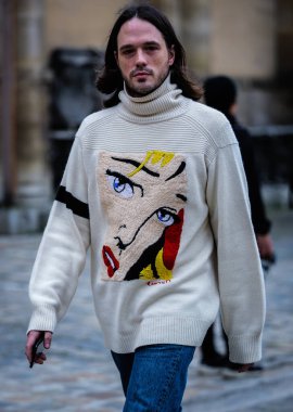 Sokak Tarzı, Sonbahar Kış 2019, Paris Moda Haftası, Fransa - 03 