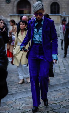 Sokak Tarzı, Sonbahar Kış 2019, Paris Moda Haftası, Fransa - 03 