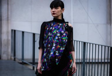 Sokak Tarzı, Sonbahar Kış 2019, Paris Moda Haftası, Fransa - 04 