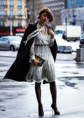 Street Style, Fall Winter 2019, Paris Fashion Week, France - 04  clipart