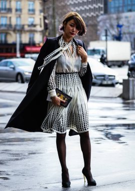 Street Style, Fall Winter 2019, Paris Fashion Week, France - 04  clipart