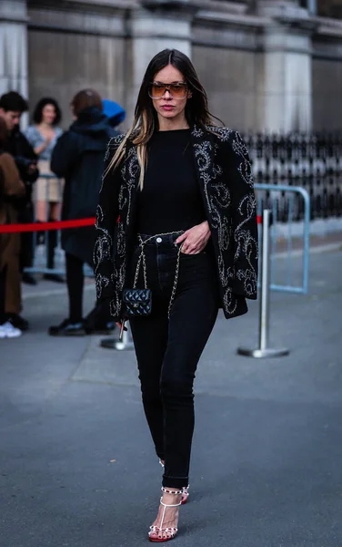 Street Style, Fall Winter 2019, Paris Fashion Week, Francie - 28 — Stock fotografie