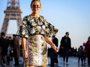 Sokak Tarzı, Sonbahar Kış 2019, Paris Moda Haftası, Fransa - 27 