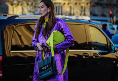 Street Style, Fall Winter 2019, Paris Fashion Week, France - 27  clipart