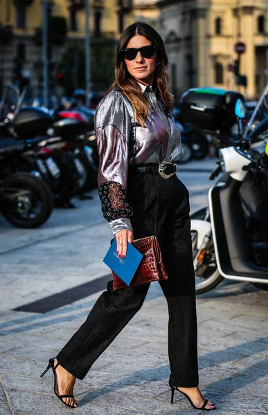 Milán Italia Septiembre 2019 Alessandra Airo Calle Durante Semana Moda —  Fotos de Stock