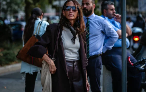 Milan Italie Septembre 2019 Chloe Harrouche Dans Rue Pendant Fashion — Photo