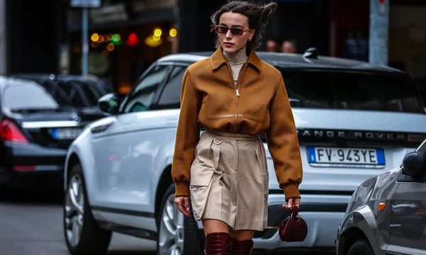 Milán Italia Septiembre 2019 Mary Leest Calle Durante Semana Moda — Foto de Stock