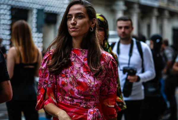 Milaan Italië September 2019 Erika Boldrin Straat Tijdens Milaan Fashion — Stockfoto