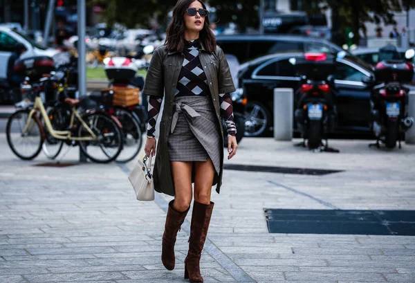 Milan Itália Setembro 2019 Paola Alberdi Rua Durante Milan Fashion — Fotografia de Stock