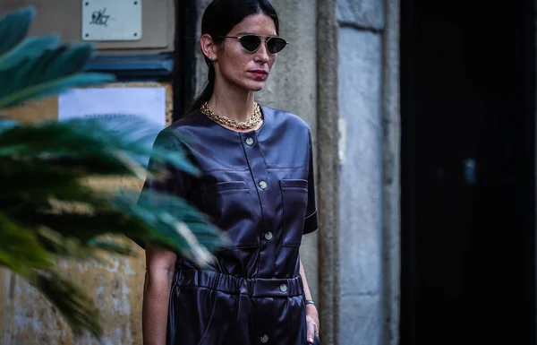 Milán Italia Septiembre 2019 Deborah Reyner Sebag Calle Durante Semana — Foto de Stock
