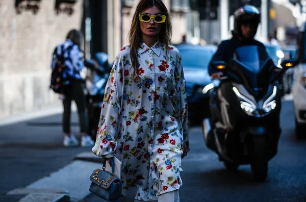 Milan Talya Eylül 2019 Angela Rozas Saiz Milano Moda Haftası — Stok fotoğraf