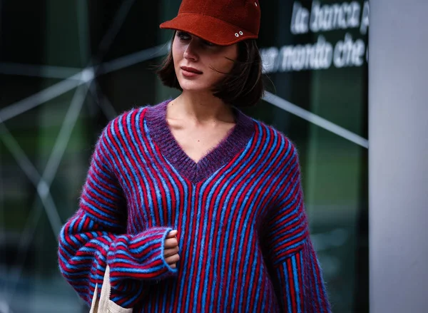 Milano Settembre 2019 Mary Leest Strada Durante Milano Fashion Week — Foto Stock