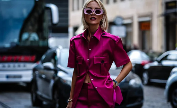 Milan Itália Setembro 2019 Viktoria Rader Rua Durante Milan Fashion — Fotografia de Stock
