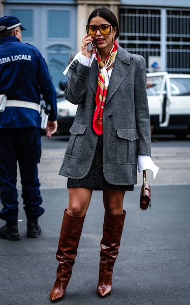 Milan Itálie Září 2019 Bettina Looney Ulici Během Milánského Týdne — Stock fotografie
