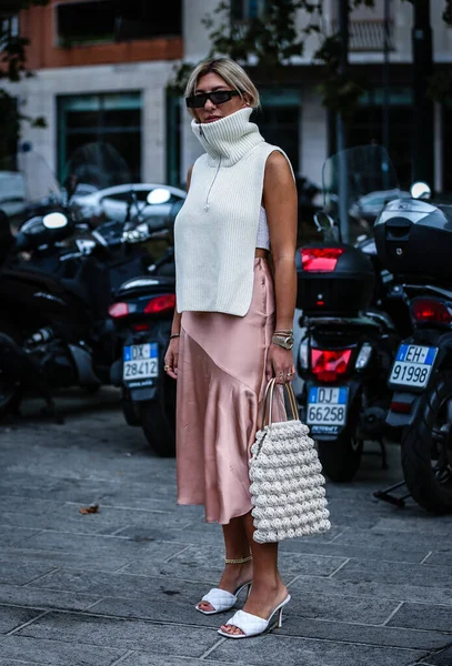 Milan Itália Setembro 2019 Aylin Koenig Rua Durante Milan Fashion — Fotografia de Stock