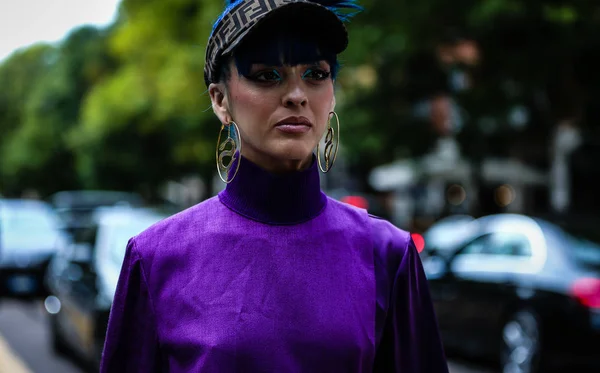 Milan Italia Septiembre 2019 Sita Bellan Calle Durante Semana Moda — Foto de Stock