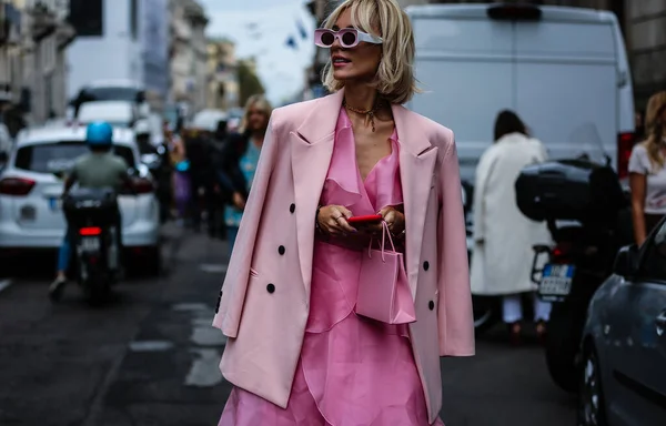 Milán Italia Septiembre 2019 Viktoria Rader Calle Durante Semana Moda —  Fotos de Stock