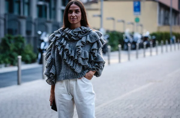 Milan Itália Setembro 2019 Erika Boldrin Rua Durante Milan Fashion — Fotografia de Stock