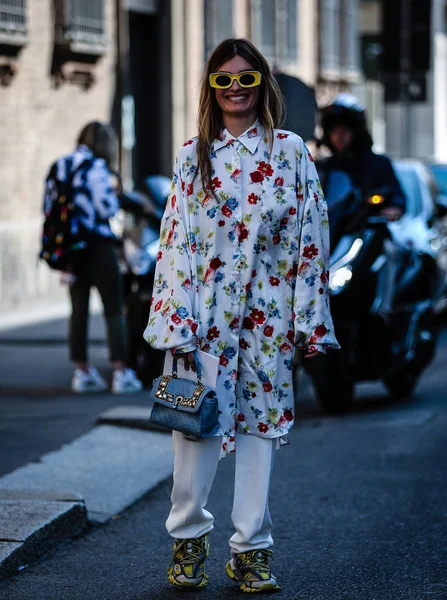Milan Italy September 2019 Angela Rozas Saiz Street Milan Fashion — 스톡 사진