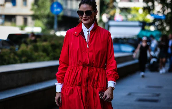 Milan Italia Septiembre 2019 Olivia Palermo Calle Durante Semana Moda —  Fotos de Stock