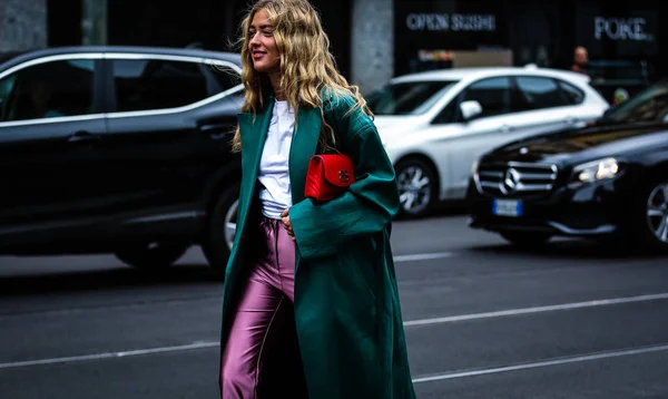 Milano Talya Eylül 2019 Emili Sindlev Milano Moda Haftası Sırasında — Stok fotoğraf