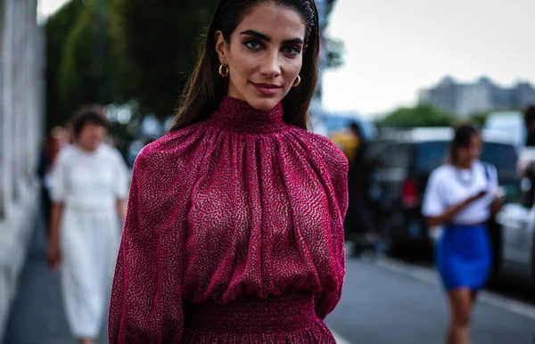 ミラノ イタリア 2019年9月18日 ジェシカ カハウェイがミラノ ファッションウィーク中に路上で — ストック写真