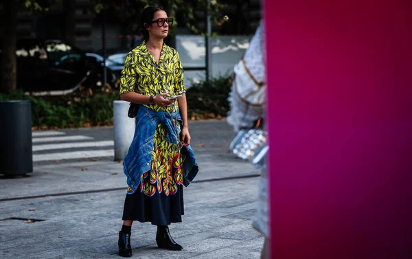 Milán Italia Septiembre 2019 Michela Meni Calle Durante Semana Moda —  Fotos de Stock