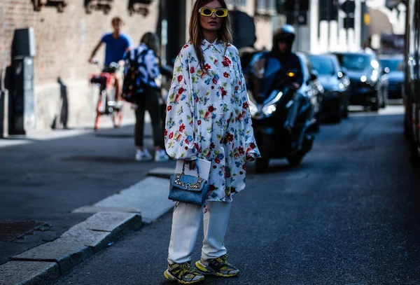 Milan Italy September 2019 Angela Rozas Saiz Street Milan Fashion — 스톡 사진