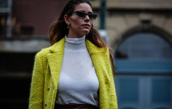 Milan Italy Eylül 2019 Milano Moda Haftası Nda Sokakta Kadın — Stok fotoğraf