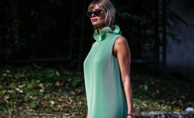 Milan, İtalya - 20 Eylül 2019: Milano Moda Haftası sırasında Xenia Adonts.