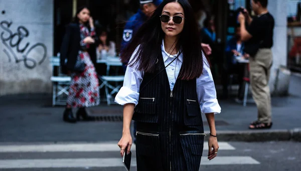 Milan Italia Septiembre 2019 Yoyo Cao Calle Durante Semana Moda — Foto de Stock