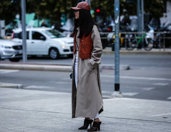 Milan Italia Septiembre 2019 Yoyo Cao Calle Durante Semana Moda —  Fotos de Stock