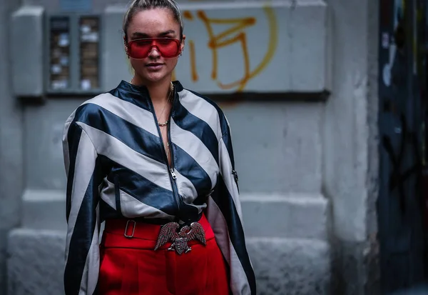 Milano Italia Settembre 2019 Nina Suess Strada Durante Milano Fashion — Foto Stock