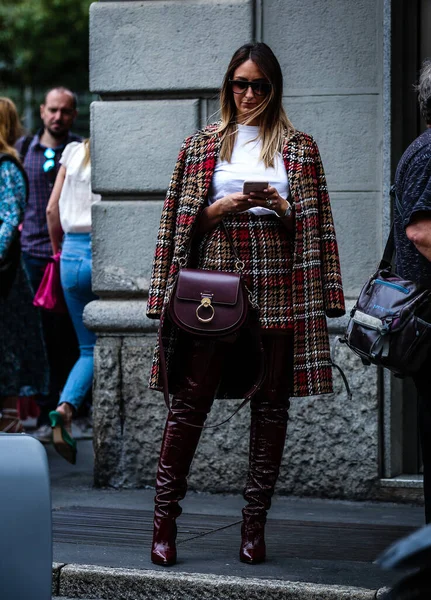 Milan Itália Setembro 2019 Elisa Taviti Rua Durante Milan Fashion — Fotografia de Stock