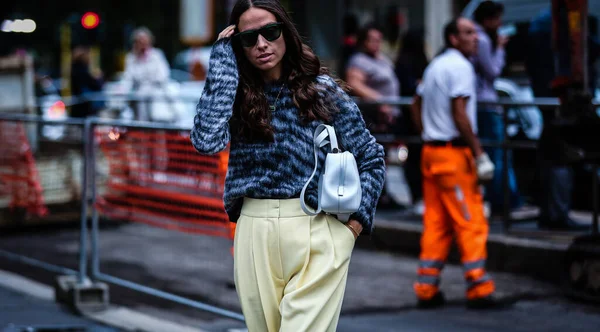 Milan Italia Septiembre 2019 Erika Boldrin Calle Durante Semana Moda — Foto de Stock