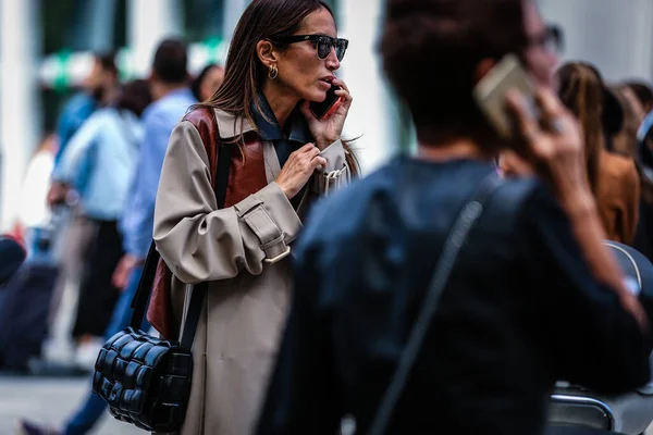 意大利米兰 2019年9月20日 在米兰时装周期间 克洛伊 哈鲁奇出现在街头 — 图库照片