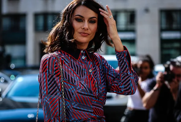 Milan Italie Septembre 2019 Paola Turani Dans Rue Pendant Fashion — Photo