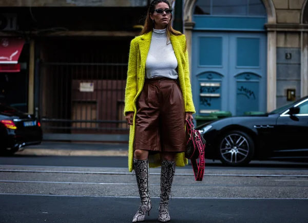 Milán Italia Septiembre 2019 Mujeres Calle Durante Semana Moda Milán — Foto de Stock