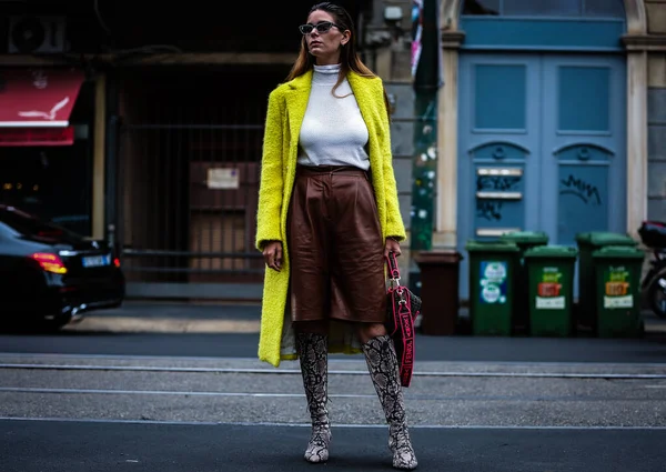 Milan Italia September 2019 Perempuan Jalan Selama Milan Fashion Week — Stok Foto