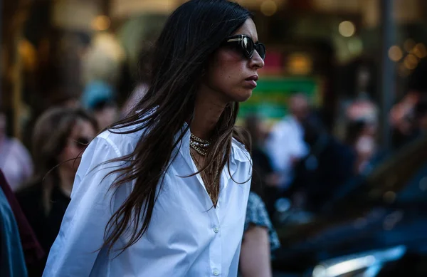 Milan Itália Setembro 2019 Mulheres Rua Durante Milan Fashion Week — Fotografia de Stock