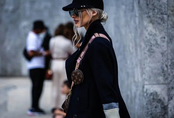 Milão Itália Setembro 2019 Victoria Magrath Rua Durante Milan Fashion — Fotografia de Stock