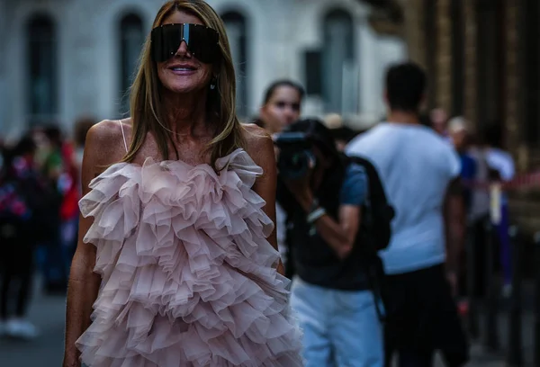 Milan Talya Eylül 2019 Milano Moda Haftası Sırasında Anna Dello — Stok fotoğraf