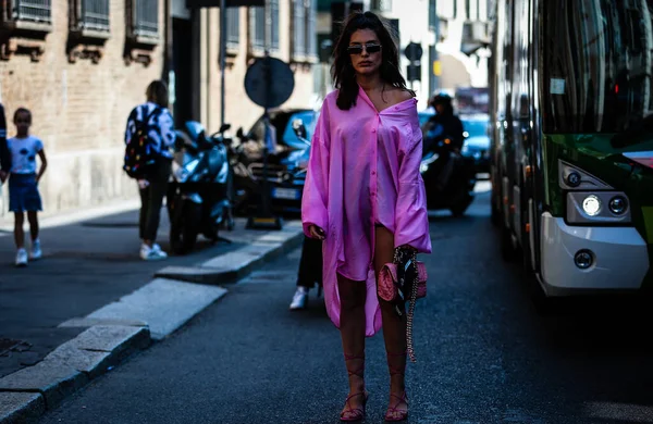 Milan Italy September 2019 Aida Domenech Street Milan Fashion Week — 스톡 사진